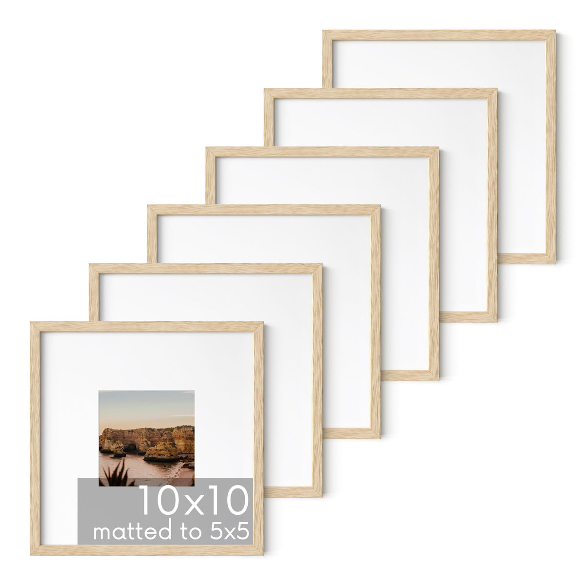 Modern Oak Wood Picture Frame (6 Count)