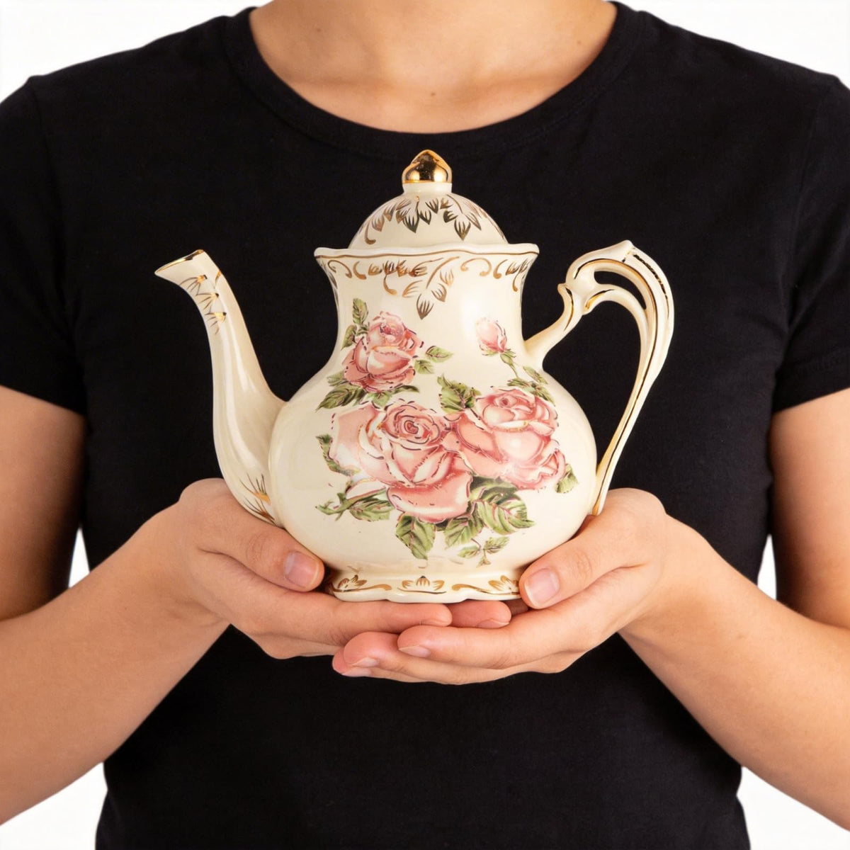 Small Pink Rose Teapot