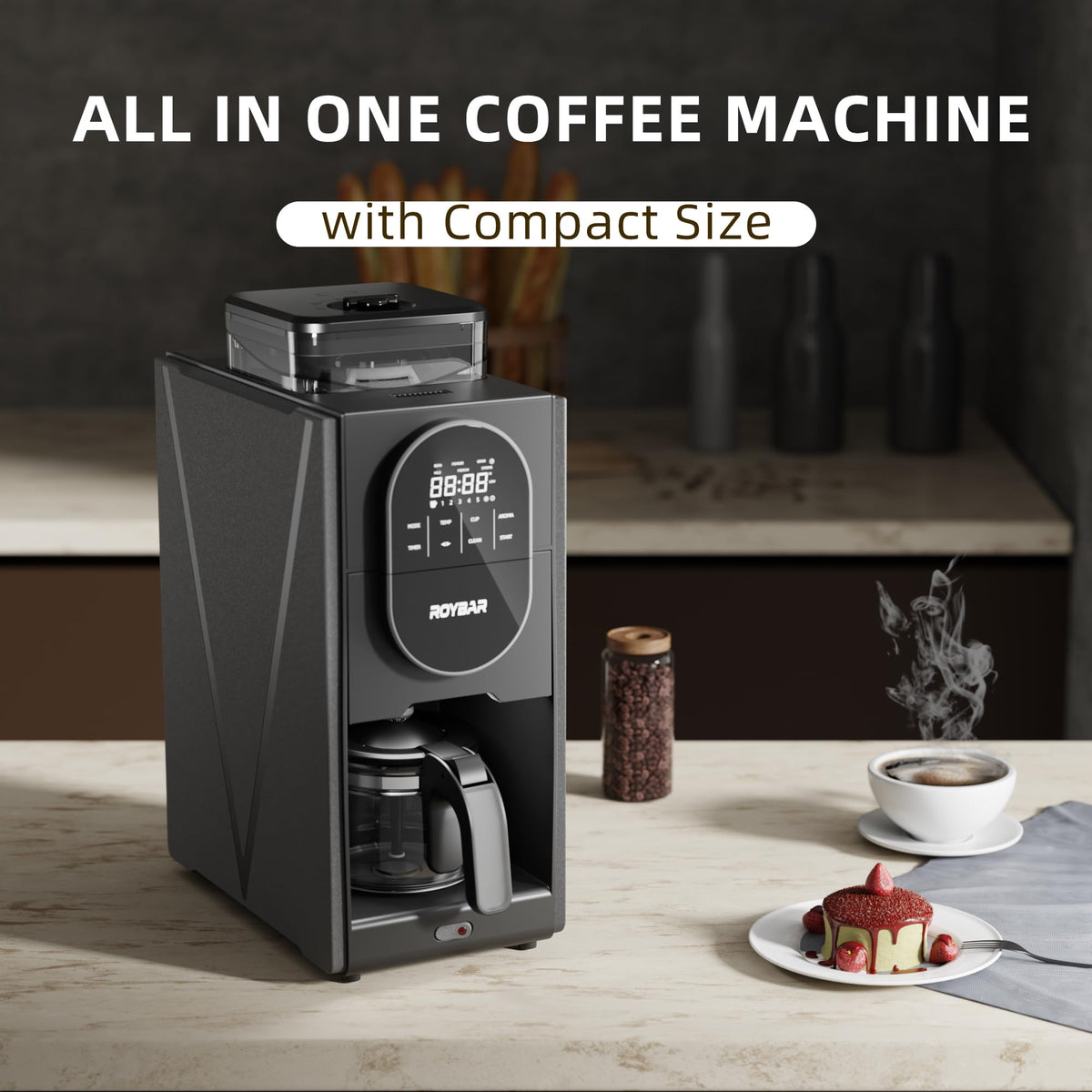 Coffee Maker with Grinder & Brew