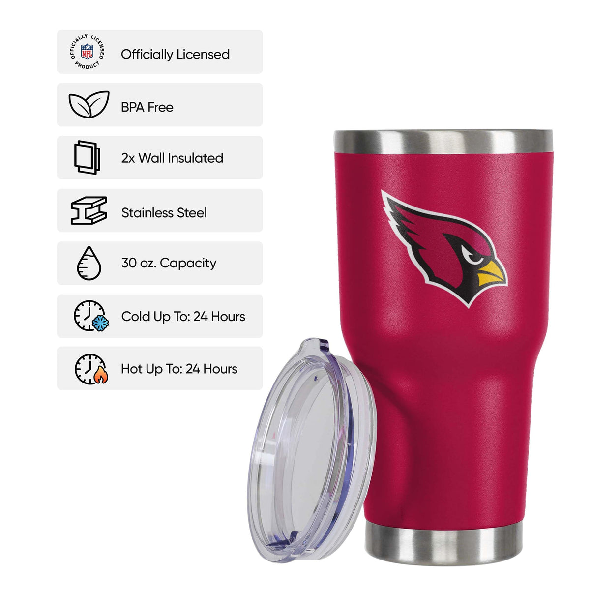 Arizona Cardinals NFL Team Logo 30 oz Tumbler