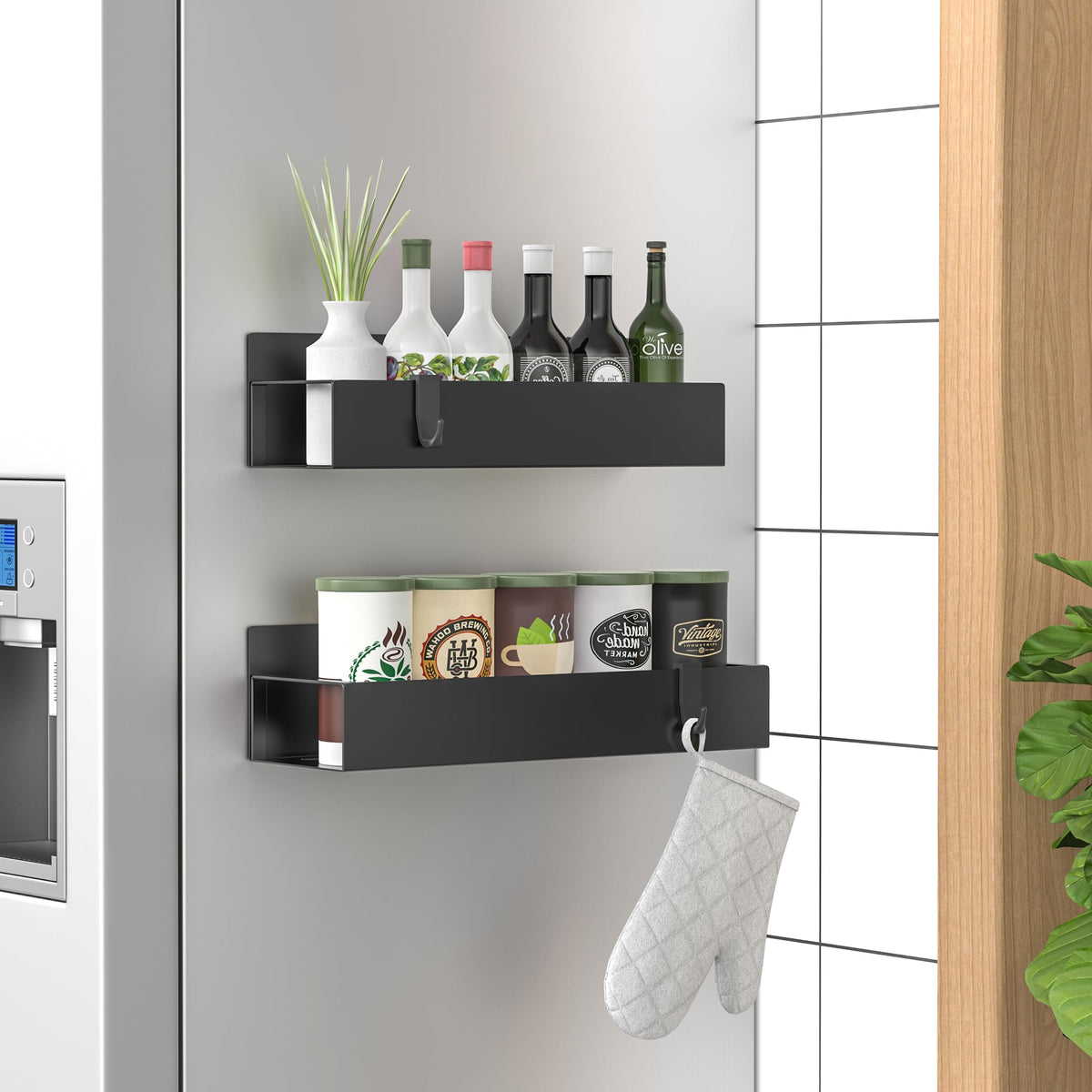 2 Pack Magnetic Spice Storage Rack Organizer for Refrigerator and Oven (2 Count)