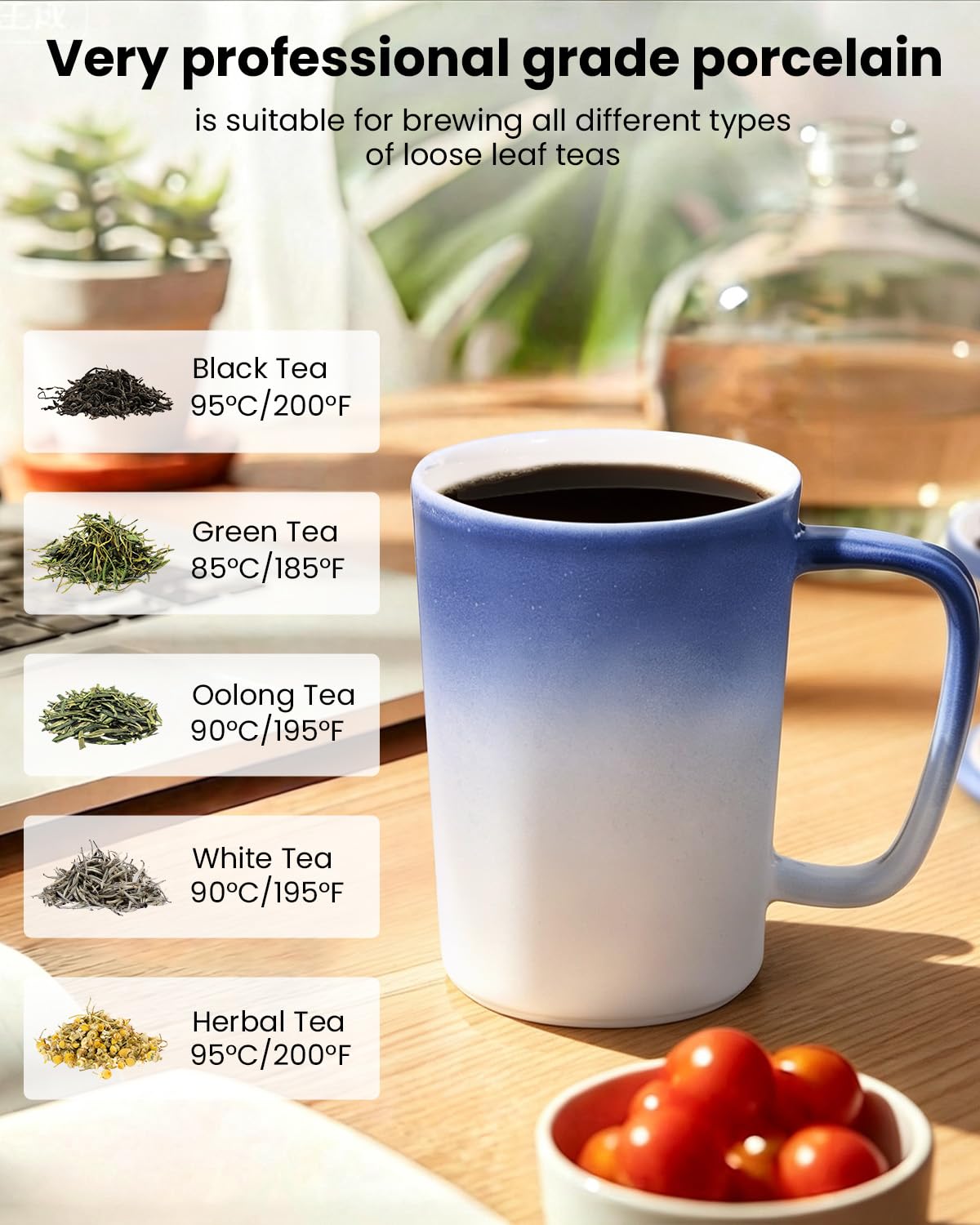 Ceramic Tea Mug with Infuser and Lid
