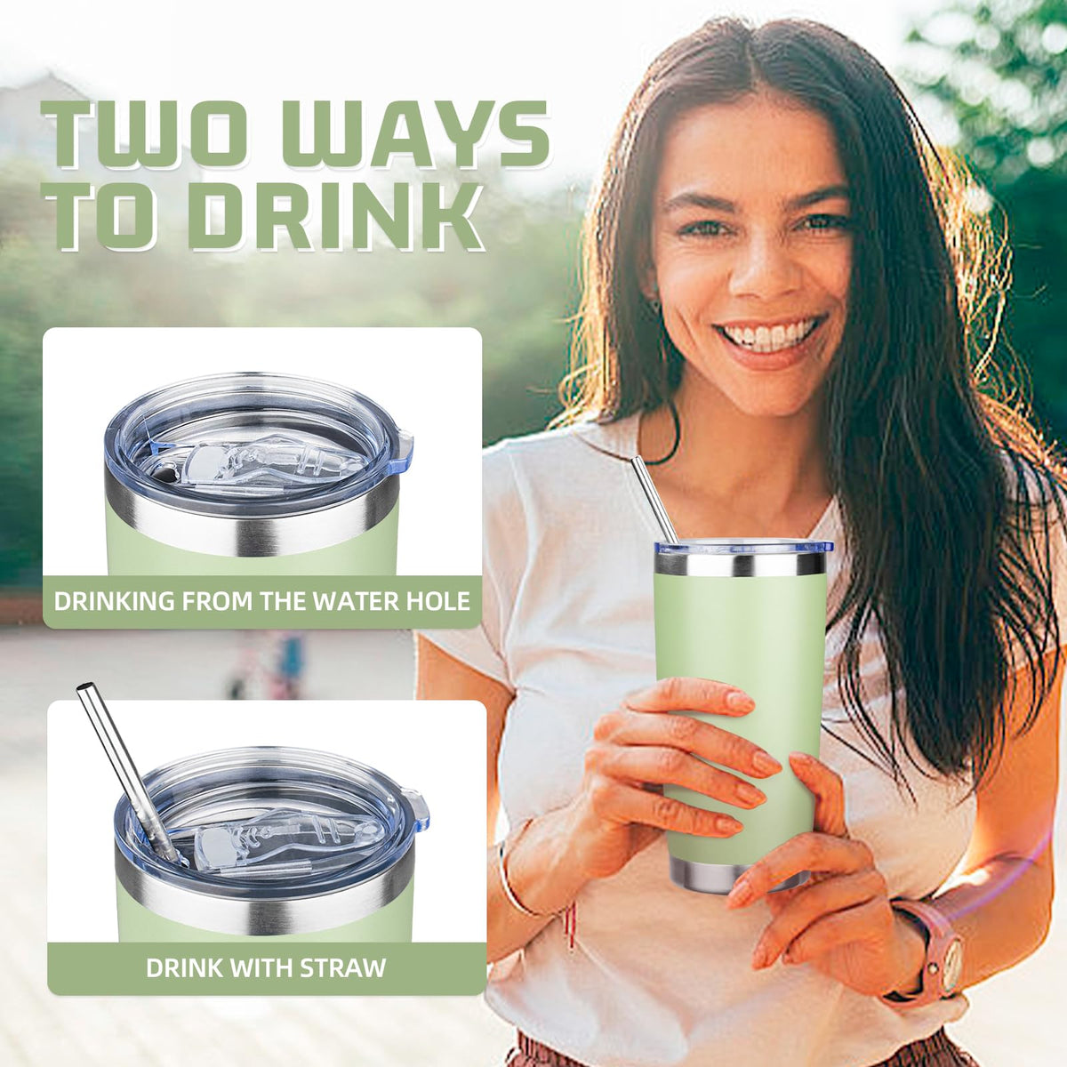 20 oz Tumbler with Lids and Straws (4 Count)