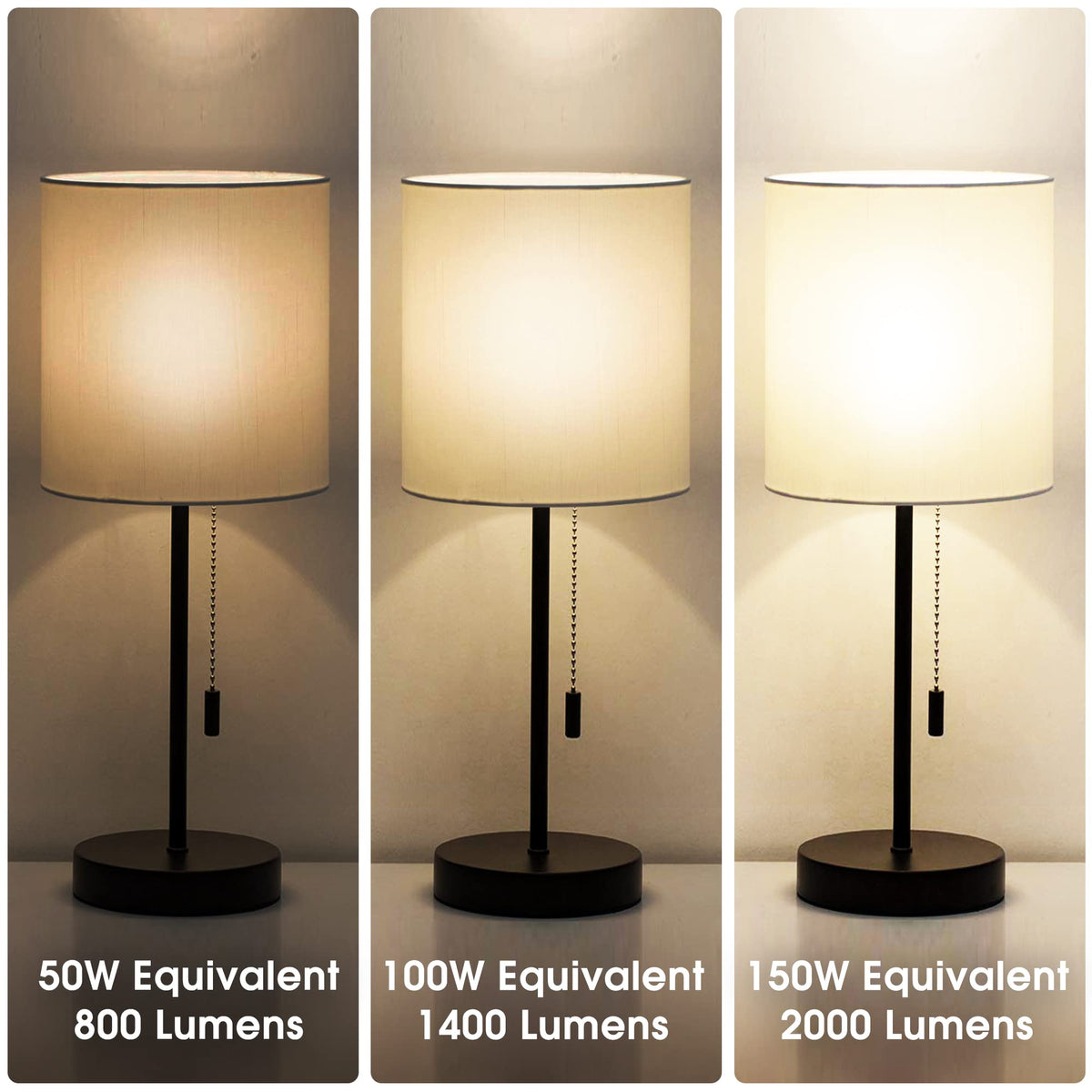 3 Way LED Light Bulbs 50 100 150W Equivalent A21 Soft White 3000K (2 Count)