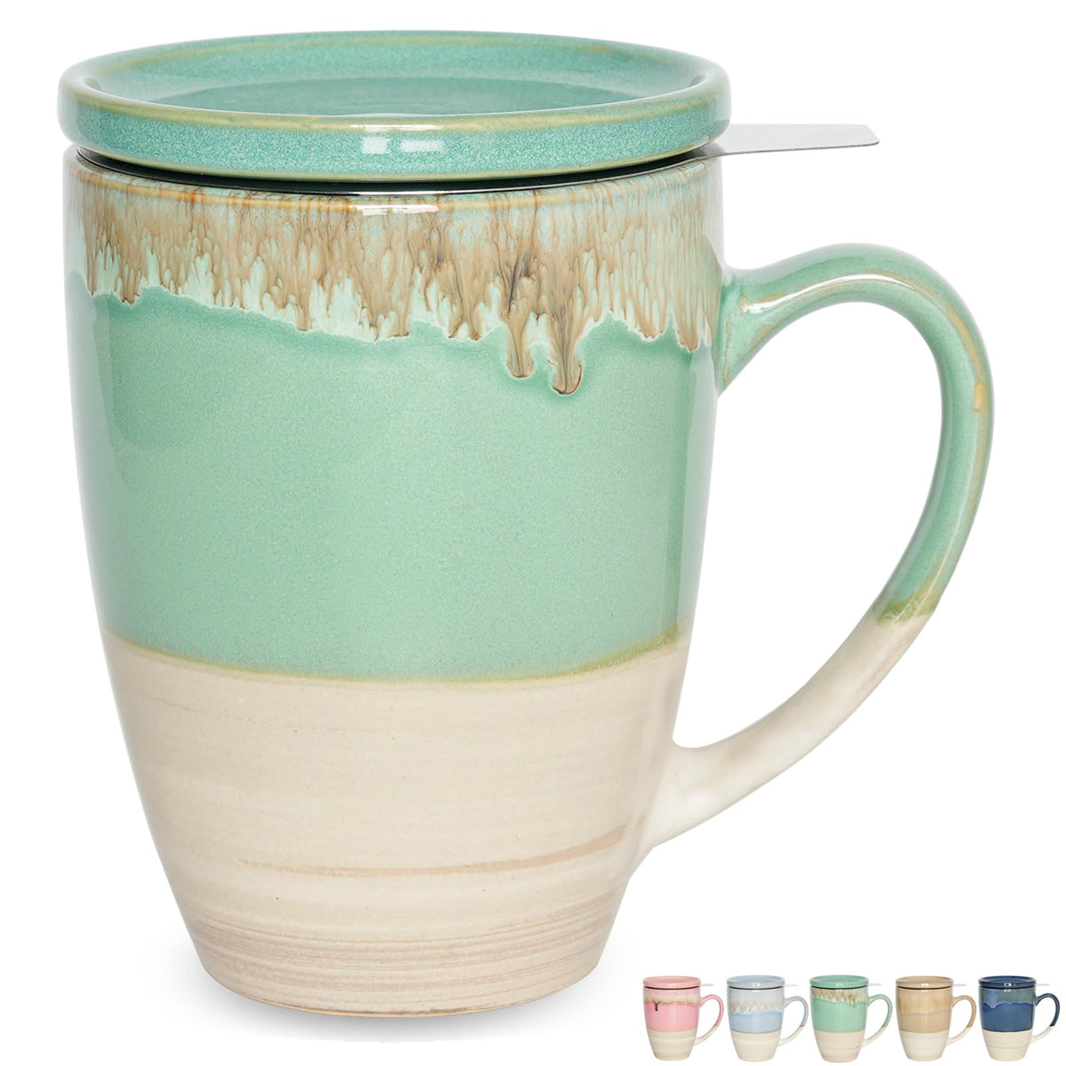 Ceramic Tea Cup with Infuser and Lid