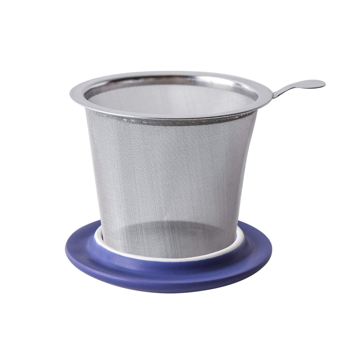 12 OZ Matte Deep Purple Ceramics Teacup with Infuser and Lid