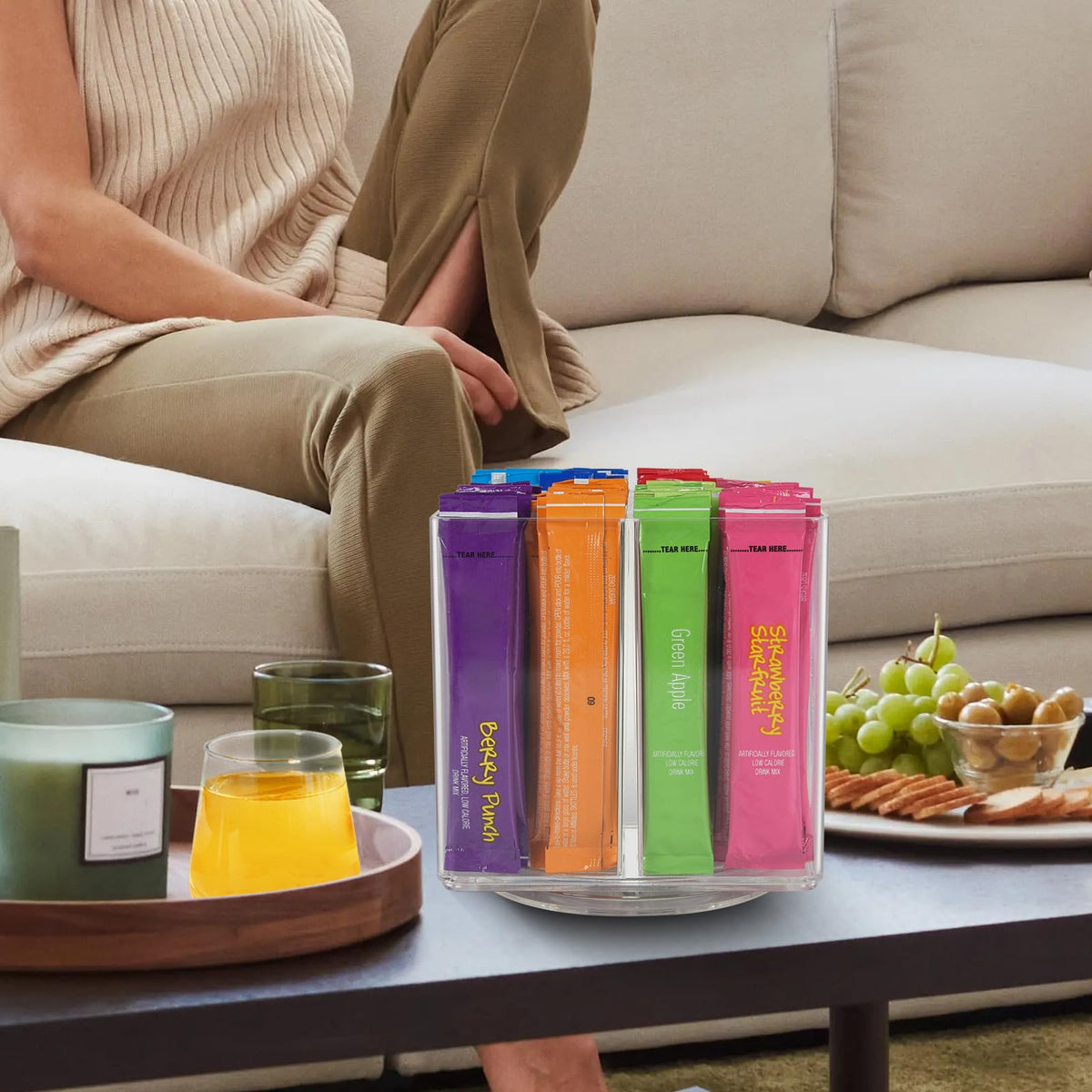 Drink Packet Organizer For Powdered Drink Mix