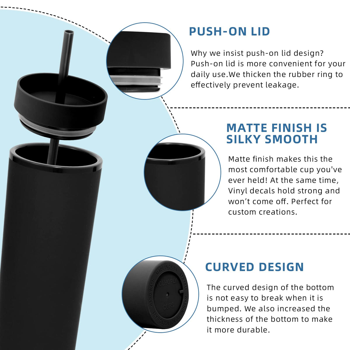 20oz Plastic Skinny Tumbler
