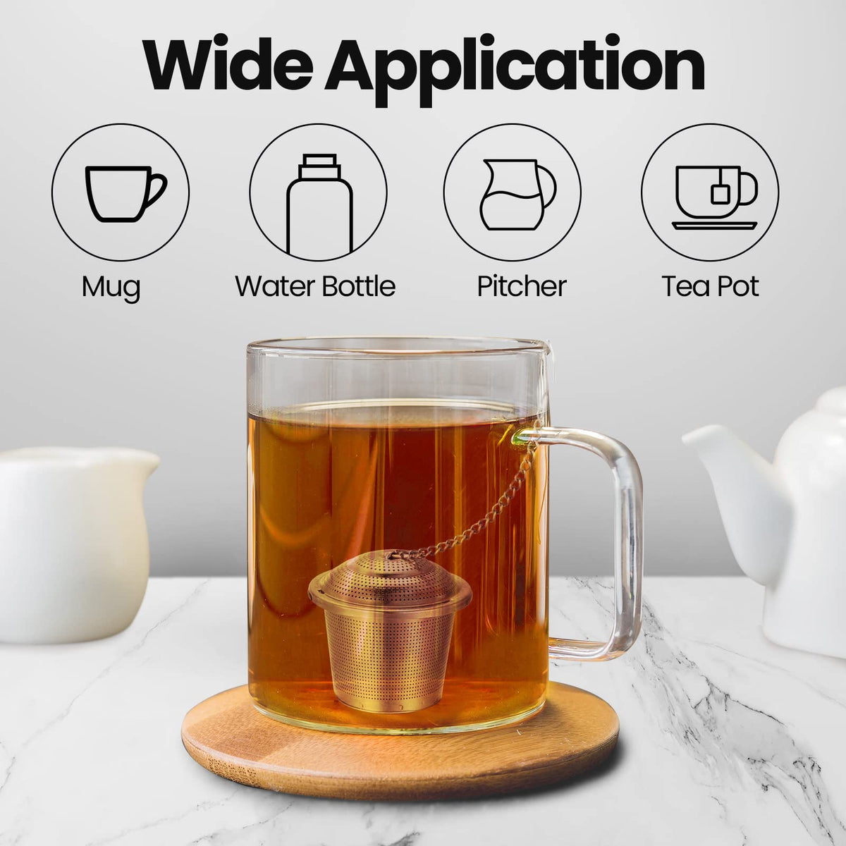 9 Pcs Tea Infuser Stainless Steel Strainer with Chain (9 Count)