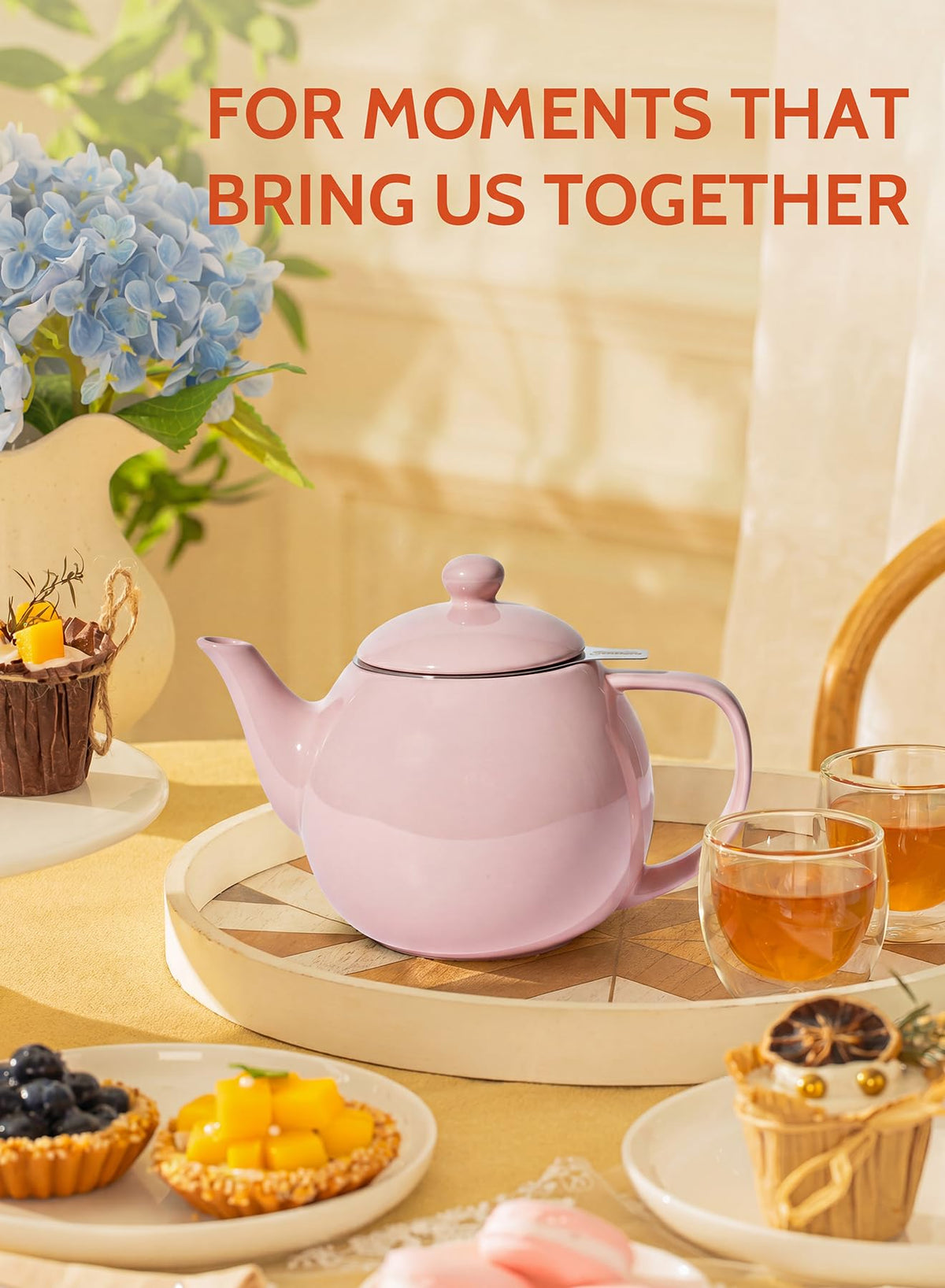Porcelain Teapot 27 oz with Infuser for Loose Leaf Tea
