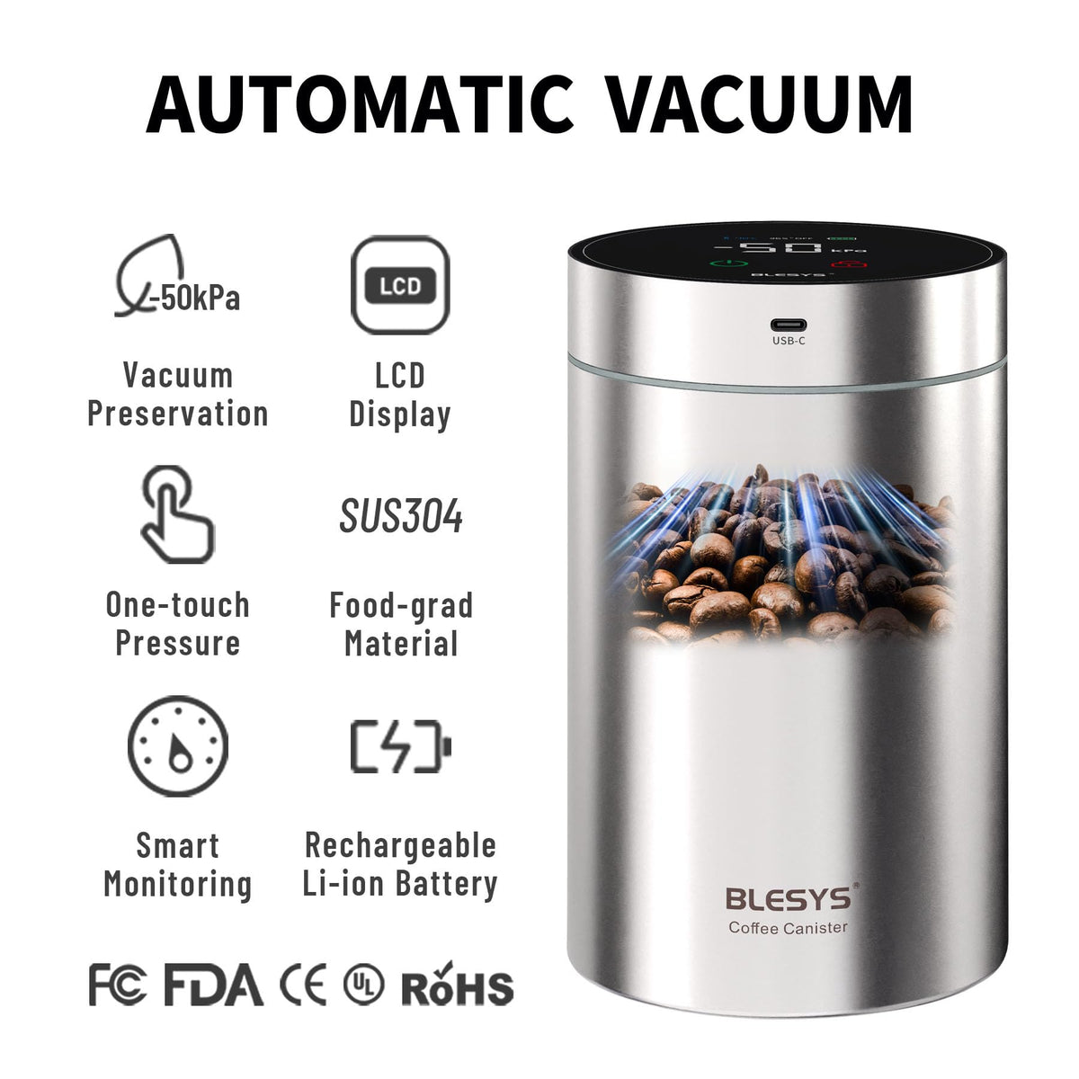 Smart Vacuum Coffee Canister