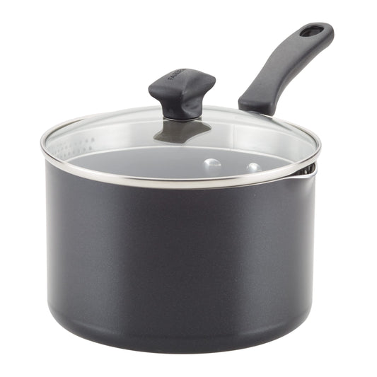 Cookstart Aluminum DiamondMax Straining Nonstick Saucepan