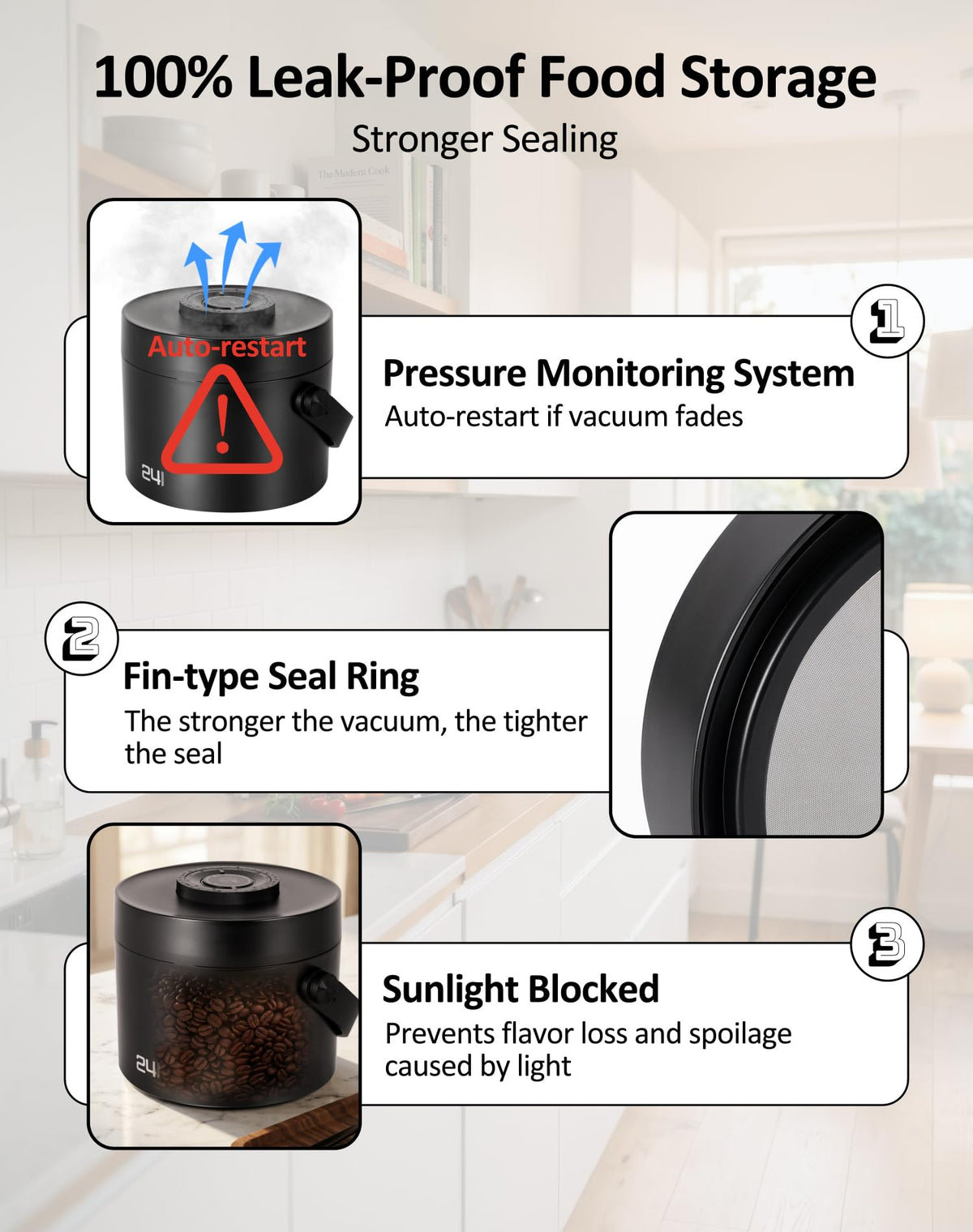 Auto Vacuum Coffee Canister