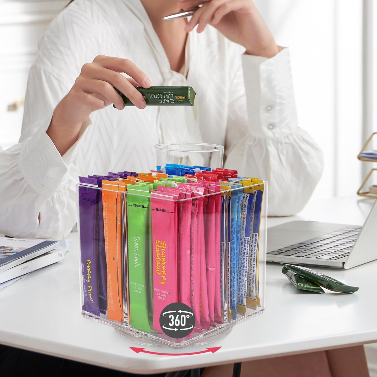 Drink Packet Organizer For Powdered Drink Mix