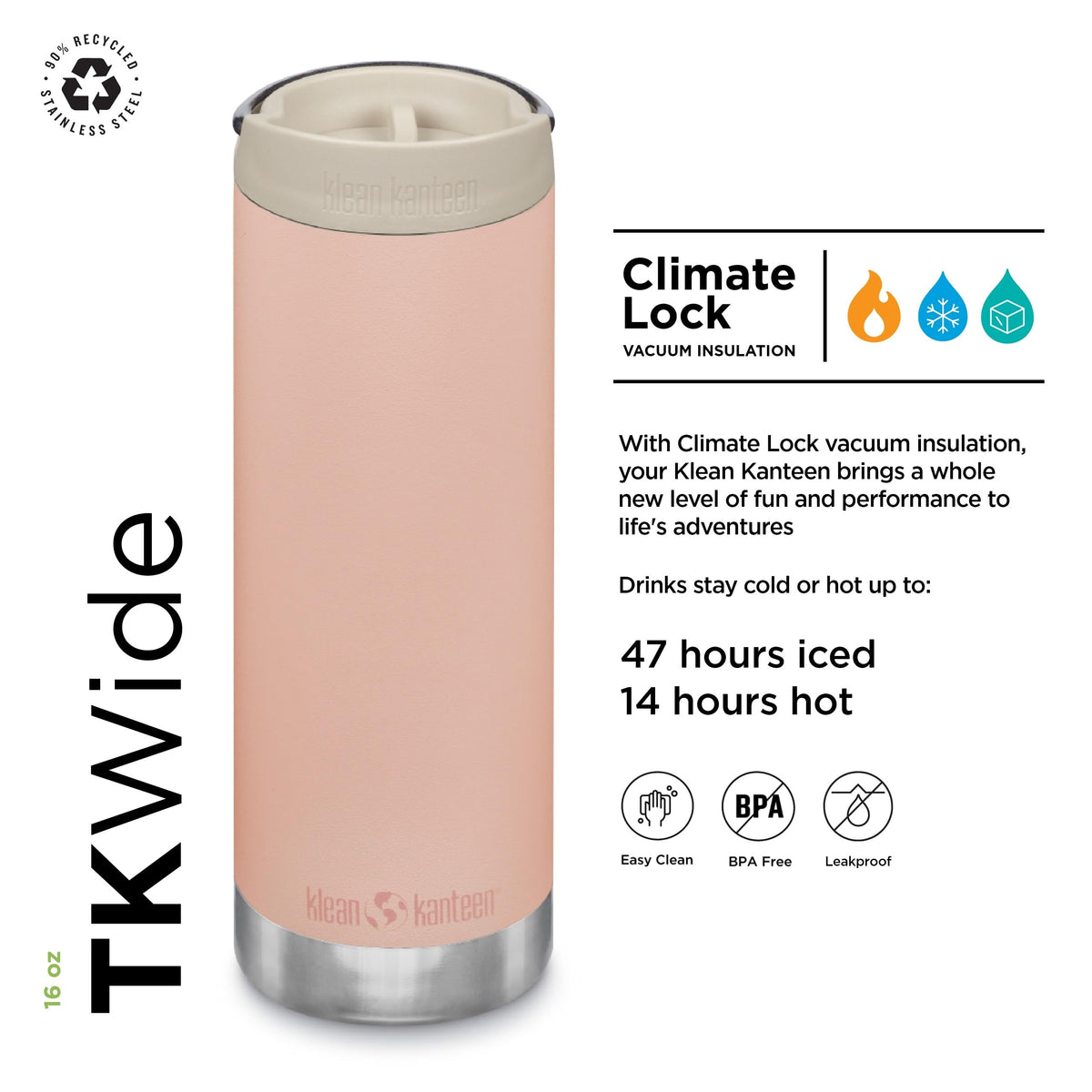 16oz TKWide Insulated Coffee Tumbler with Café Cap