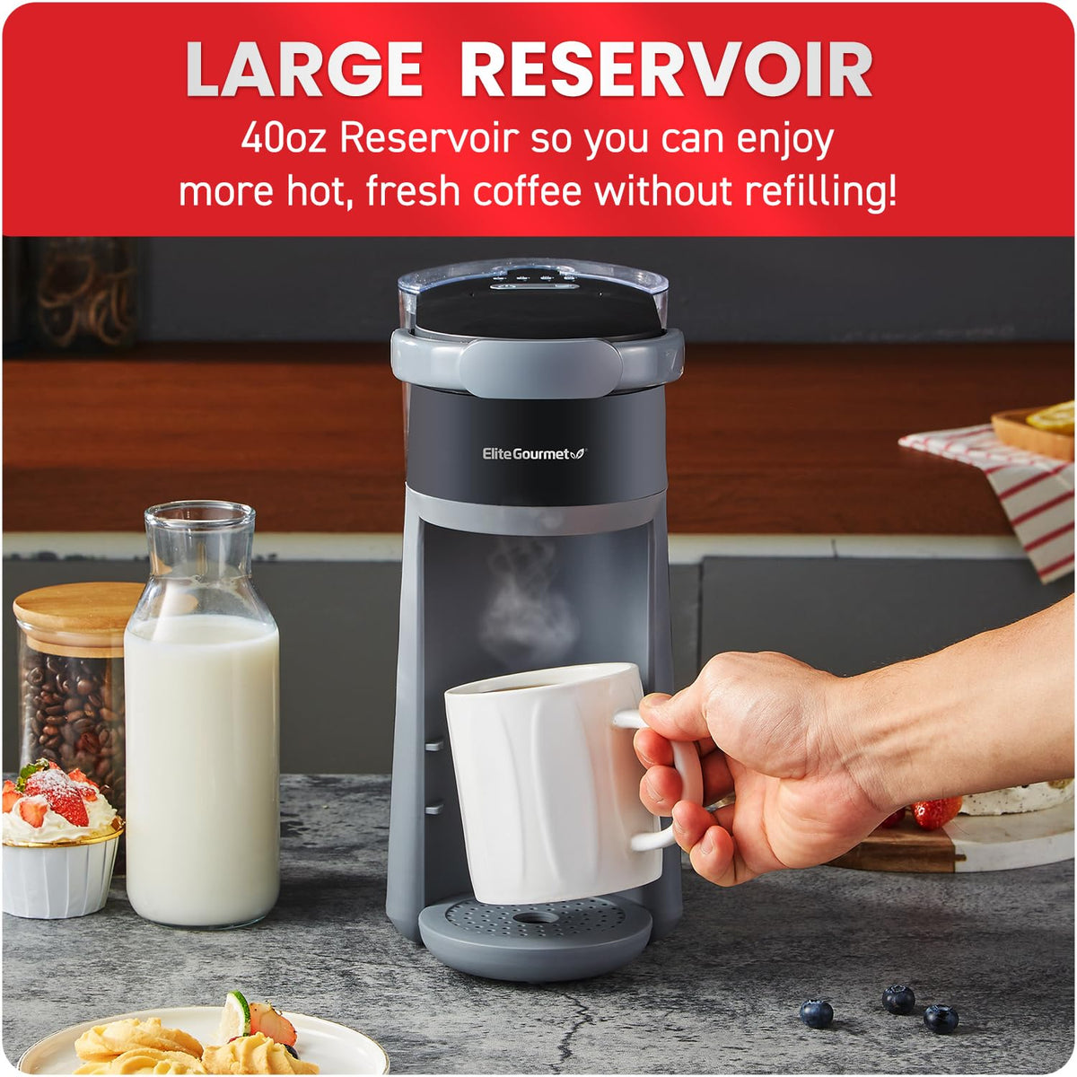 EHC323X 2-in-1 Capsule Coffee Maker, K-Cup & Grounds, Black