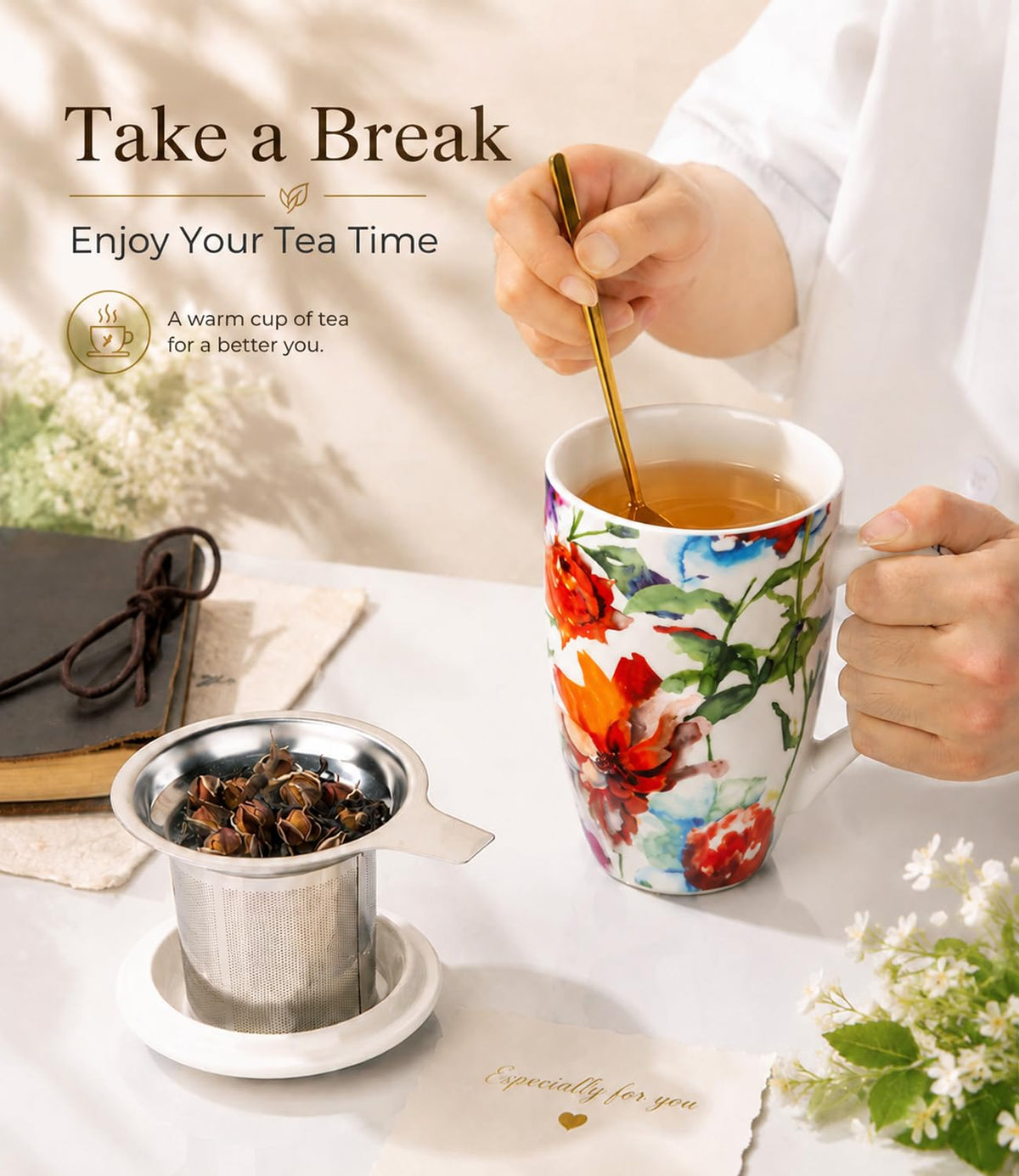 Tea Mug with Infuser and Lid