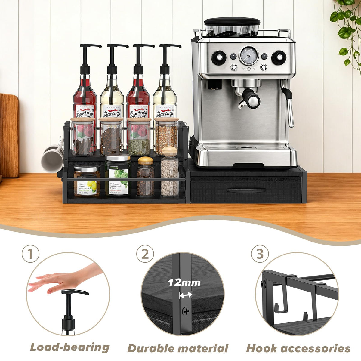 Coffee Syrup Organizer for Countertop