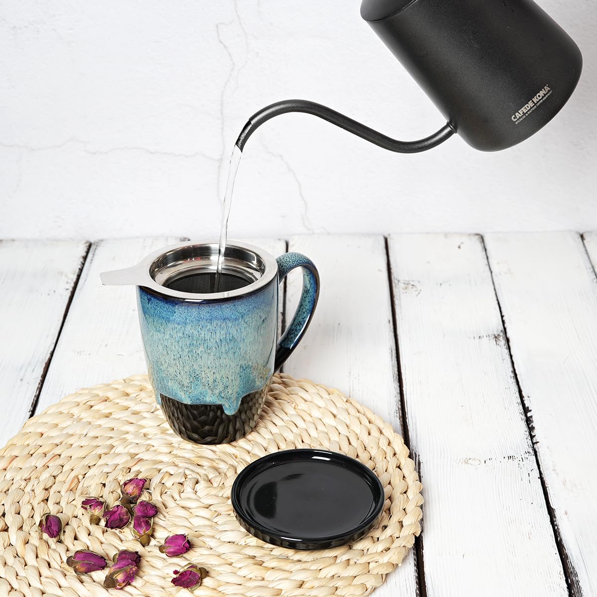 Ceramic Tea Cup with Infuser and Lid