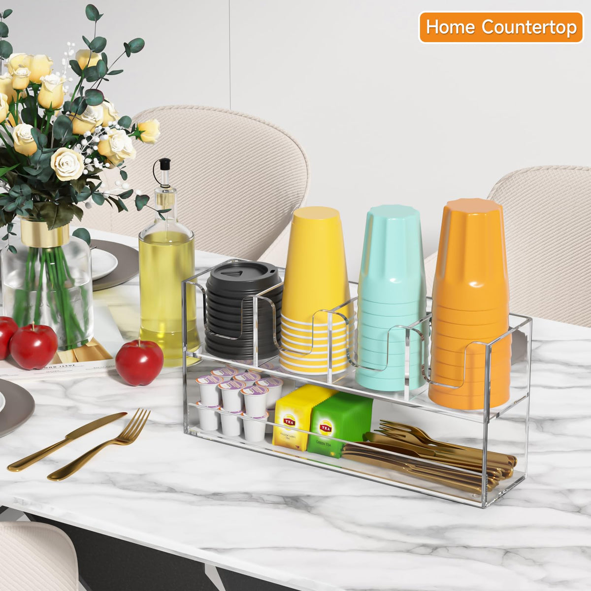 5 Compartment Cup Holder for Countertop
