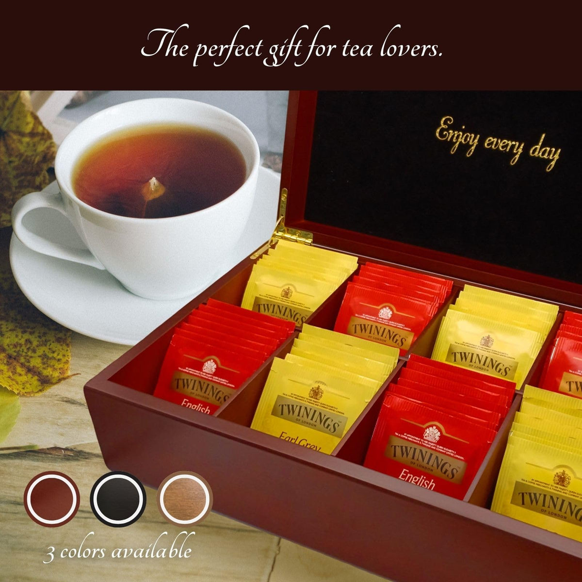 BJOYFUL&LOVED Wooden Tea Box