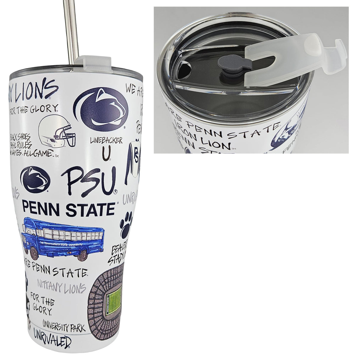 Penn State University 30oz Stainless Steel 3D Icon Travel Mug