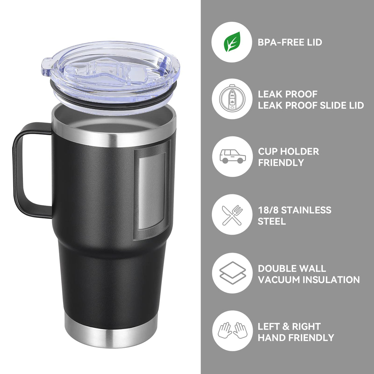 20 oz Tumbler Bulk with Handle Lid and Straw (12 Count)