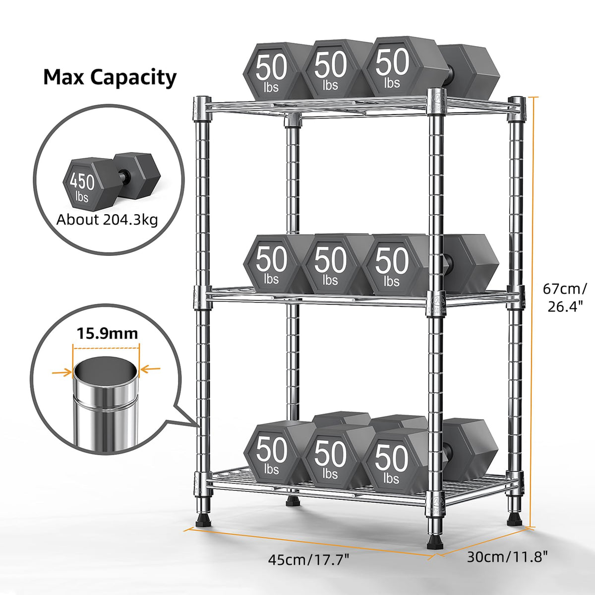450 lbs Wire Storage Shelving 3