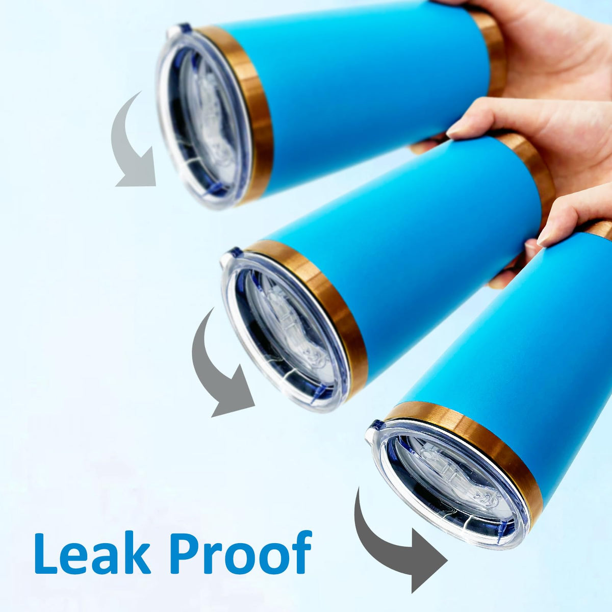 20 oz Insulated Tumbler With Lid and Straw Blue