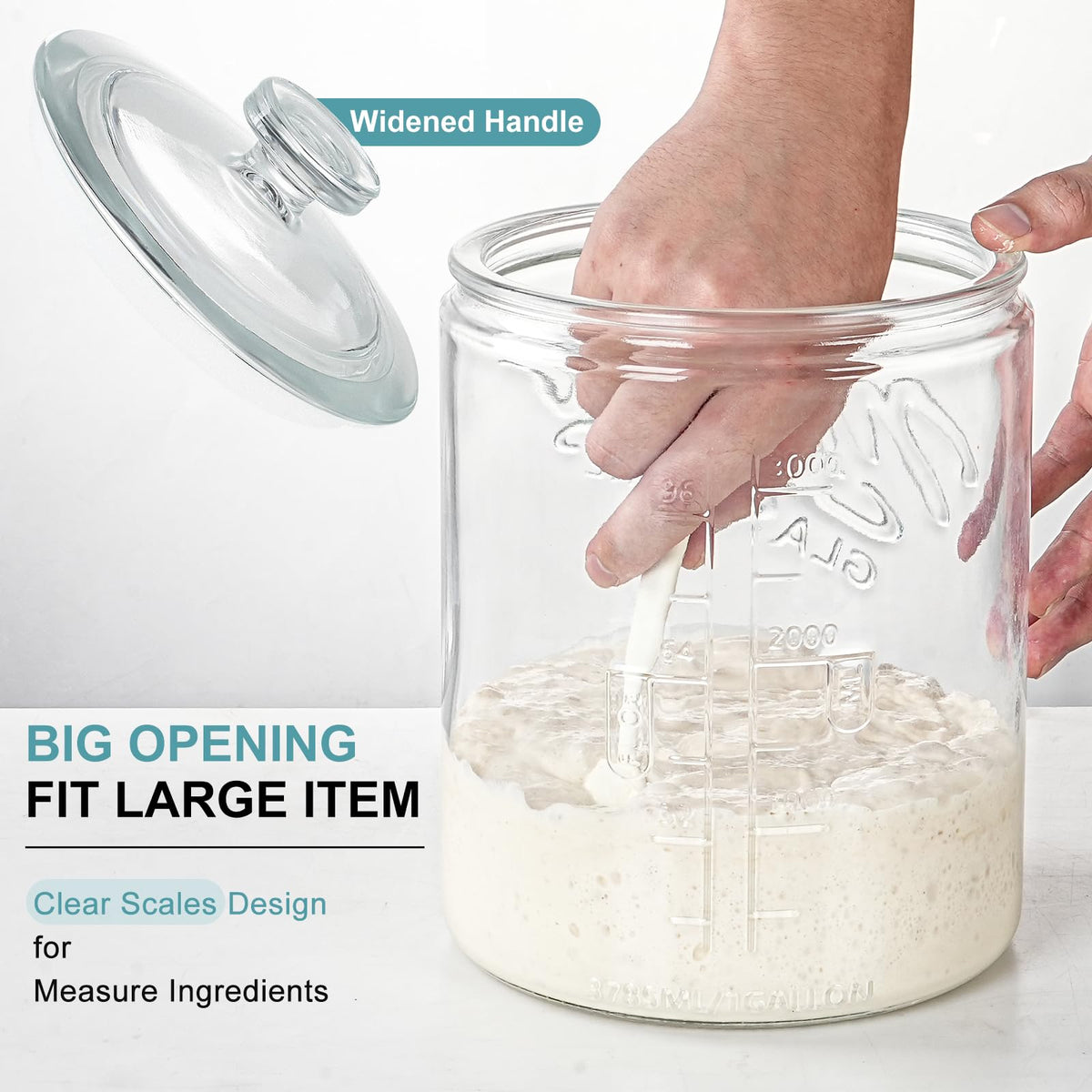 1 Gallon Glass Cookie Jar with Airtight Lid