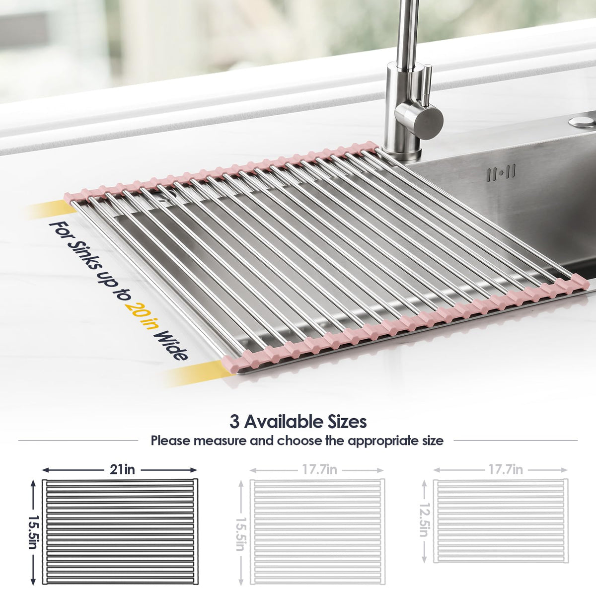 Roll Up Dish Drying Rack Over Sink
