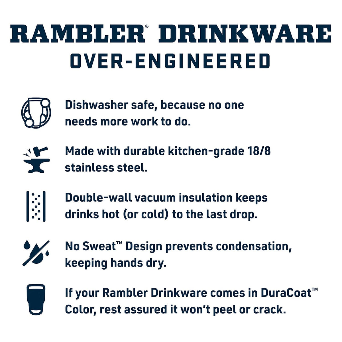 Rambler 25 oz Tumbler with Handle and Straw Lid