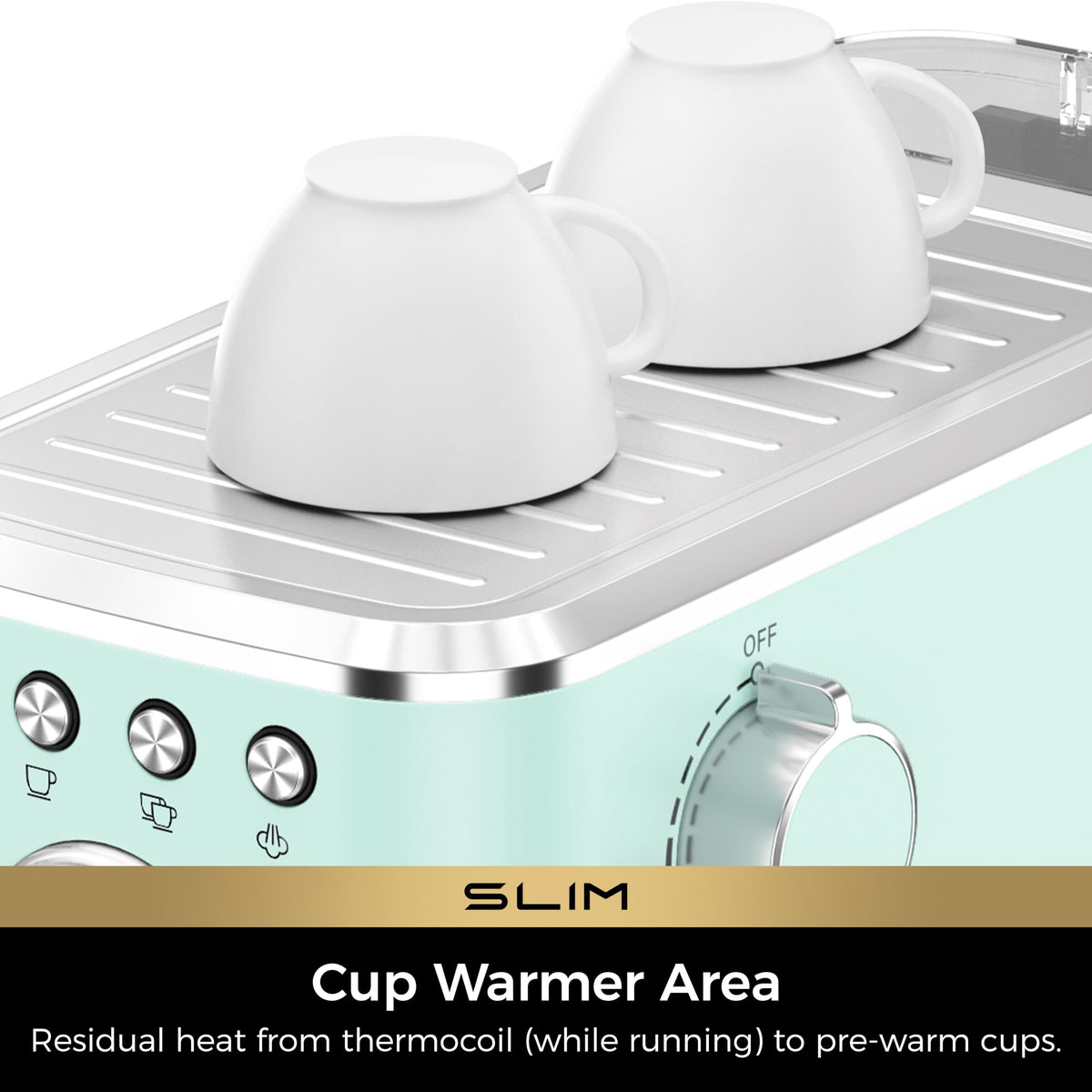 Slim Espresso Machine with Milk Frother for Home Latte