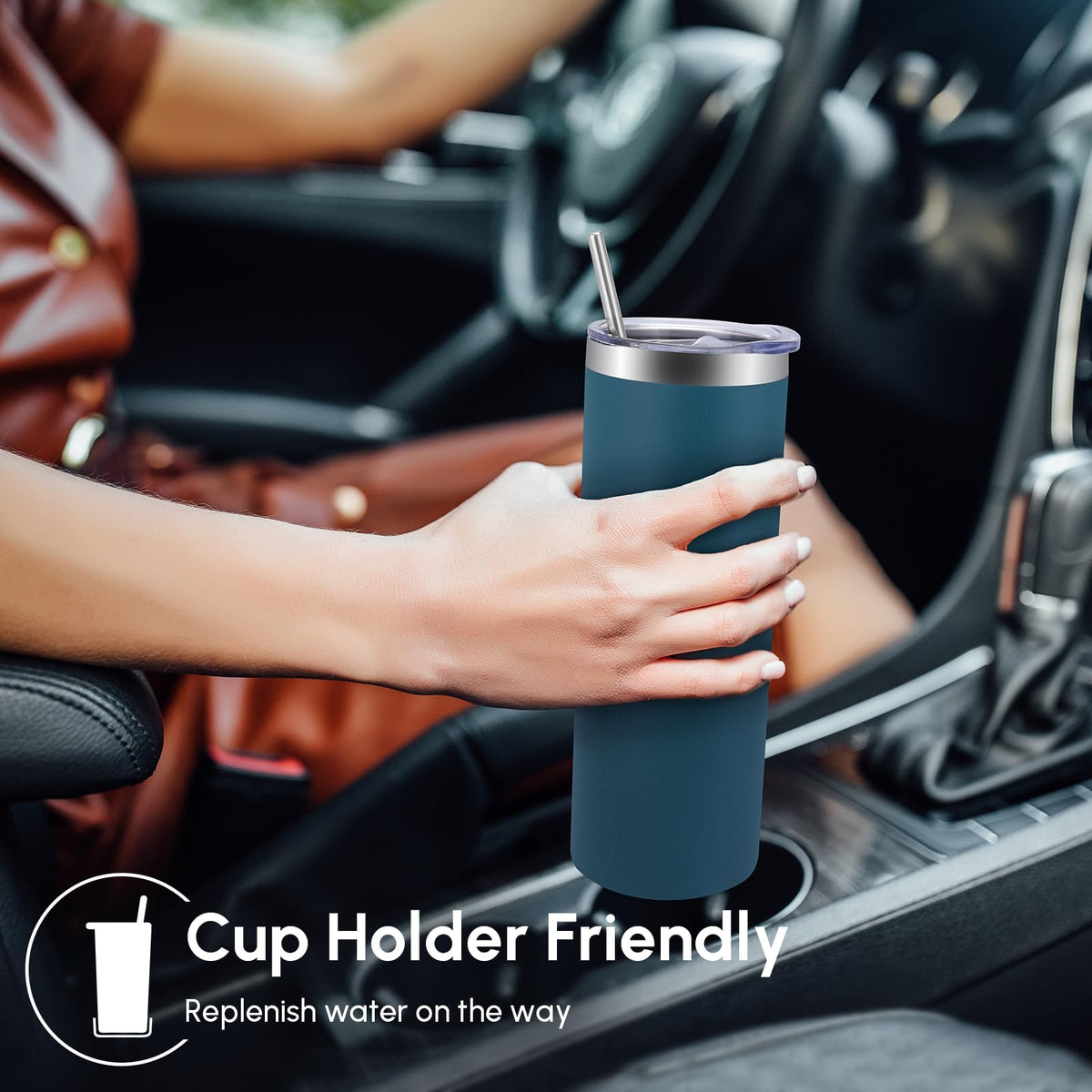 4 Pack Skinny Tumblers with Lid and Straw