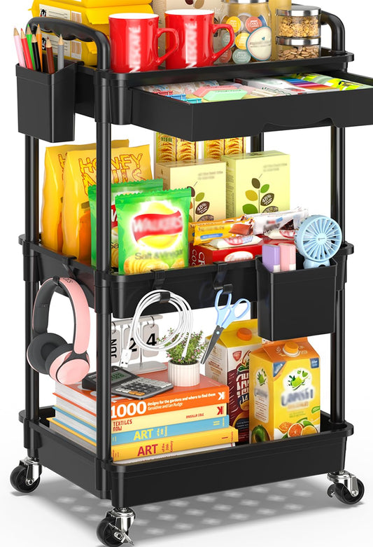 3 Tier Rolling Cart with Drawer