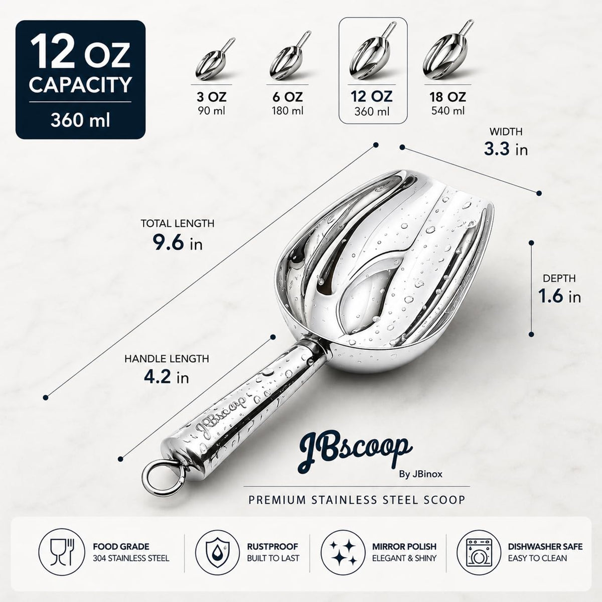 Stainless Steel Scoop for ice