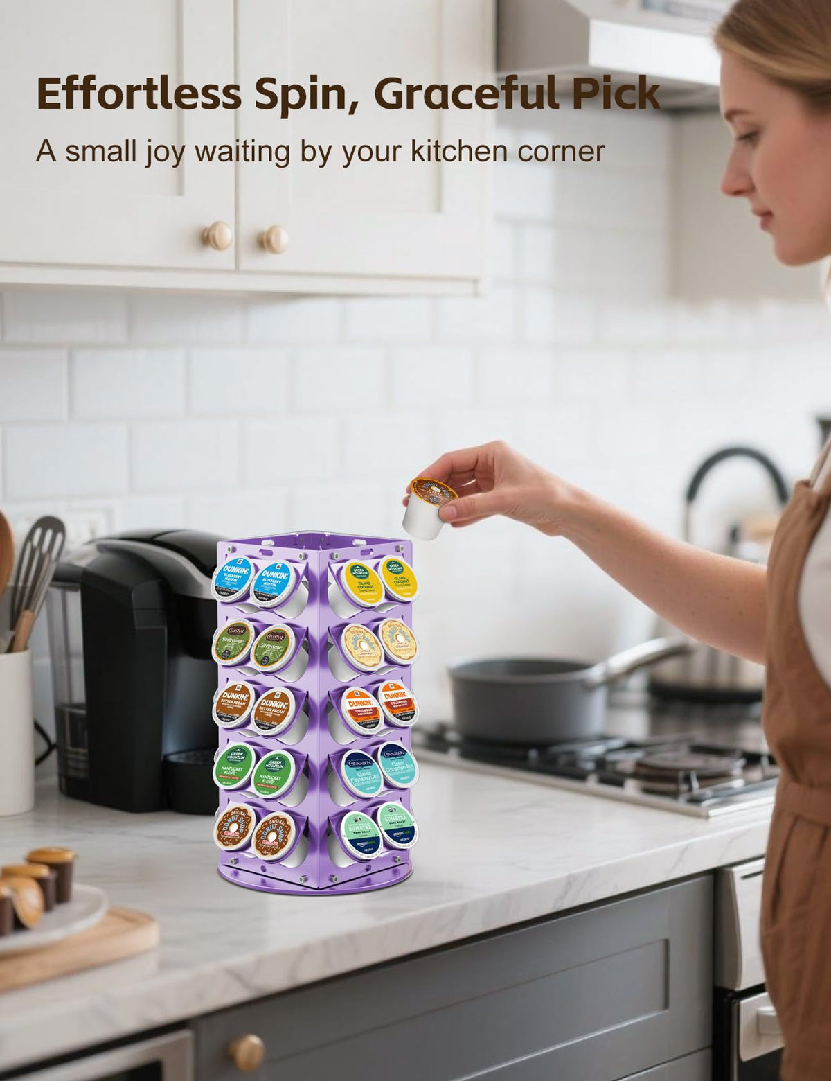 K Cup Holder 360° Rotating Aluminum 40 Pods