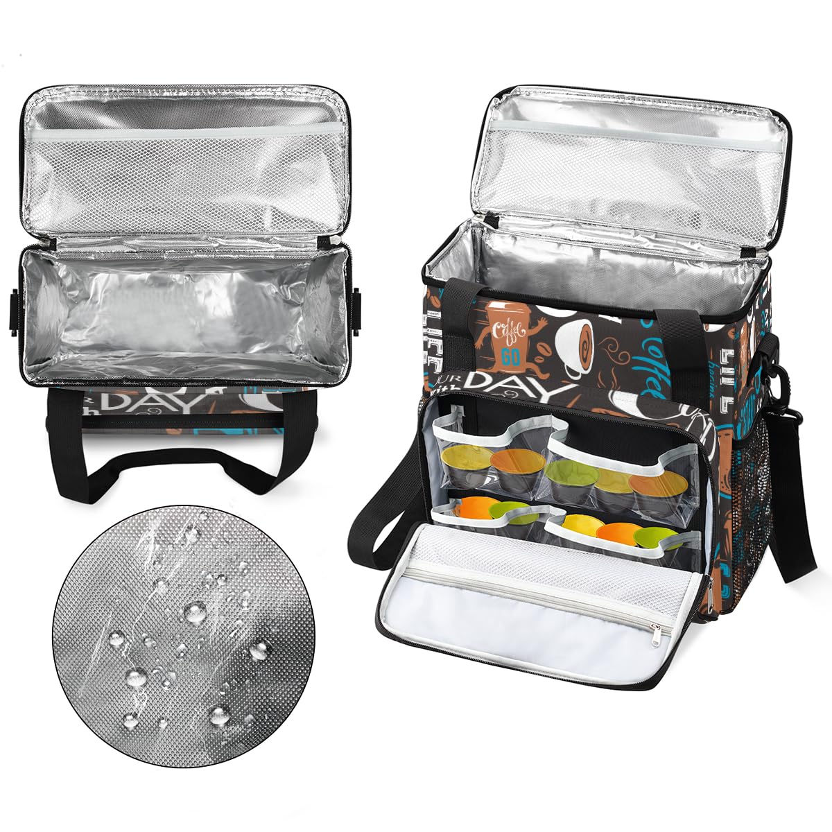 Blue Coffee Cafe Maker Carrying Bag Travel Case Compatible with Keurig K
