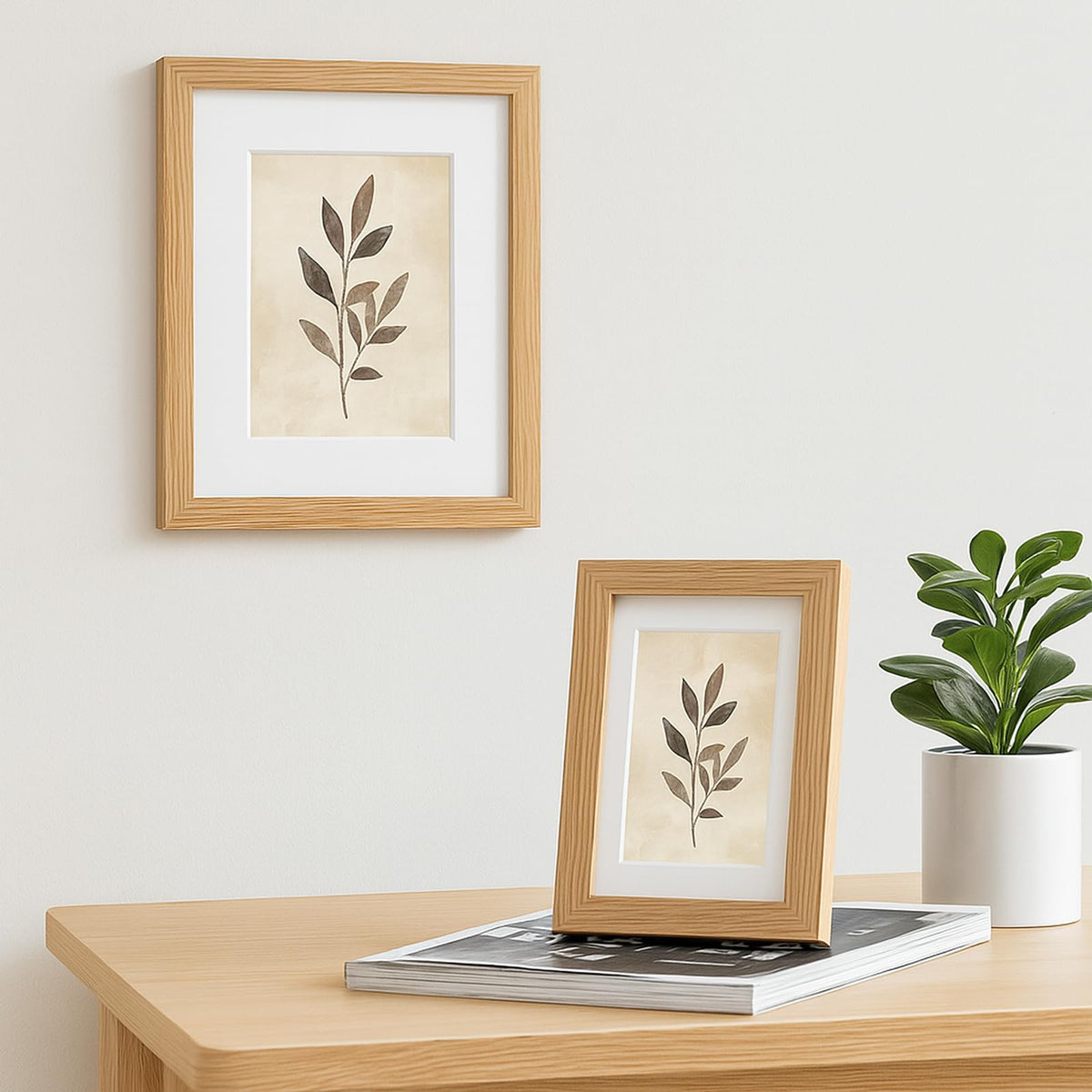 6x8 Solid Oak Wood Picture Frames (3 Count)