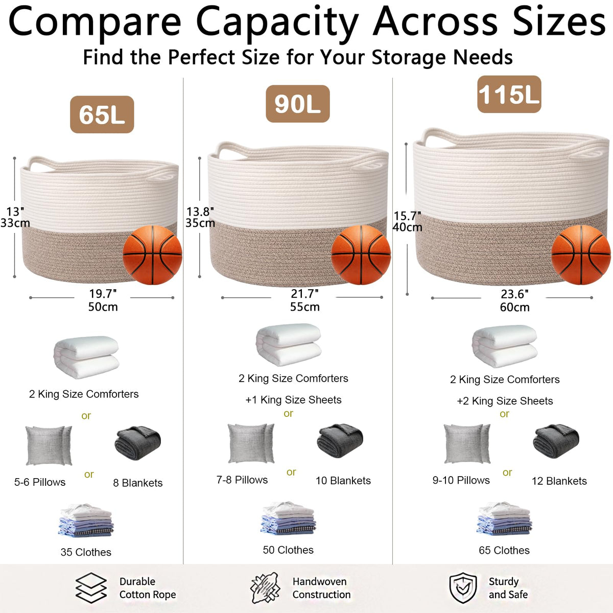 115L Extra Large Blanket Basket