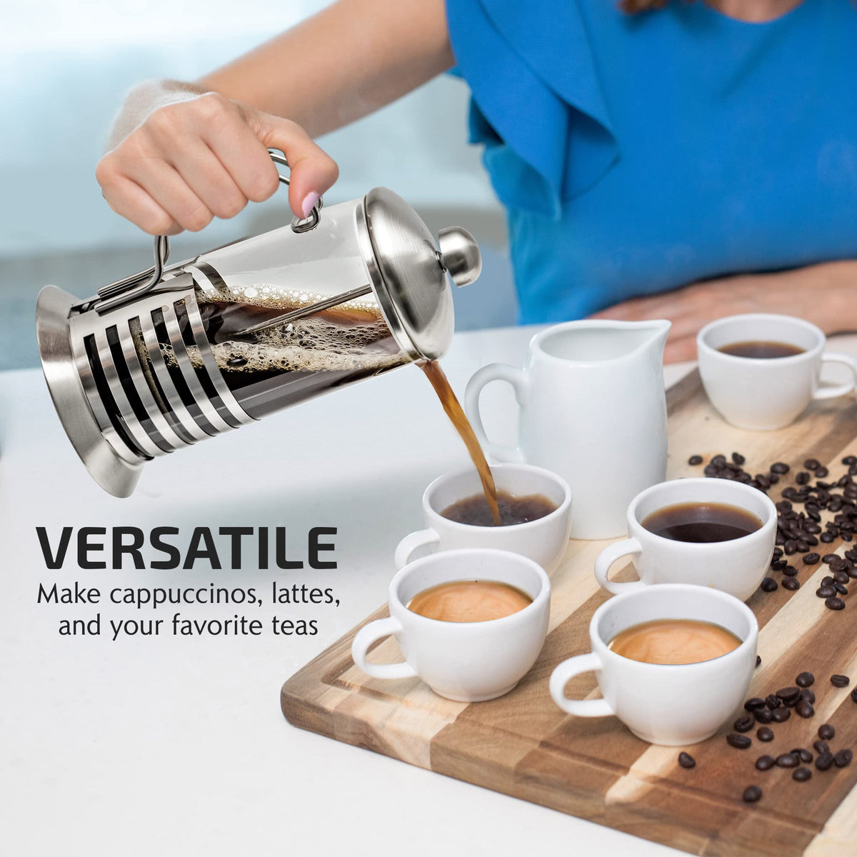 French Press Coffee Maker 12oz with 4 Filters System