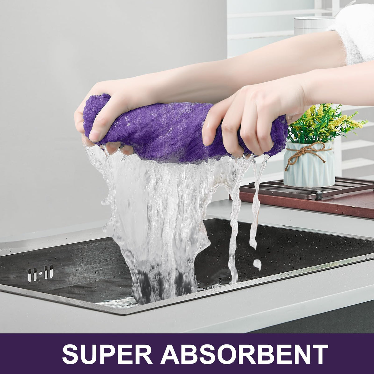 Large Premium Cotton Kitchen Towels 16"x 28" (4 Count)