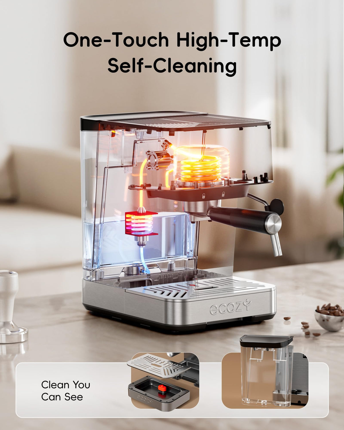 2-in-1 Espresso Machine with Milk Frother, Guided Touchscreen