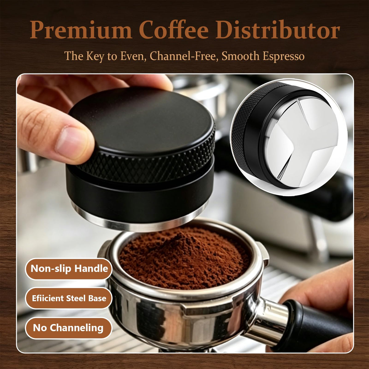 9PCS 54mm Espresso Accessories Kit with Wood Tamping Station