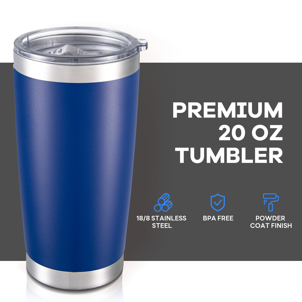 20 oz Tumbler with Lid Stainless Steel Insulated Tumblers Cups Travel Mug