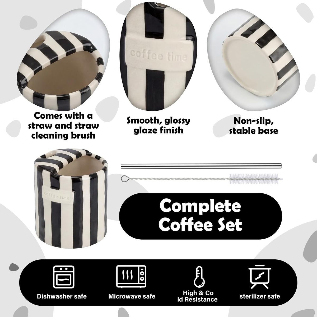 1 Pack Ceramic Mug with Sip Hole