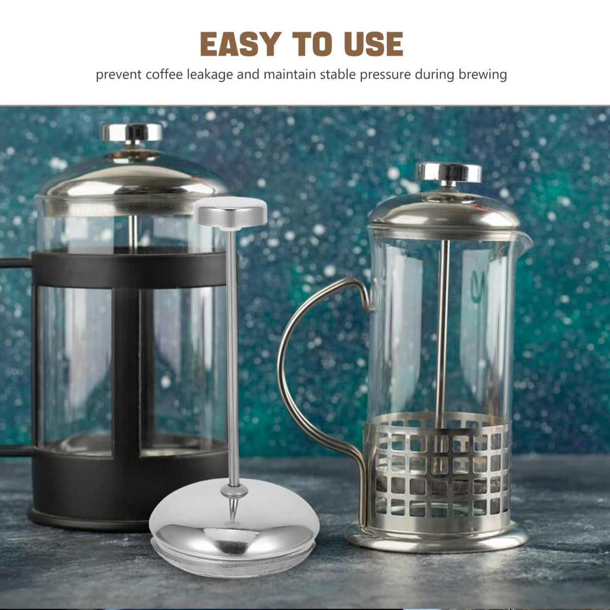 Coffee Press Replacement Filter Lid Set Sturdy Iron Mesh Filter for Plunger Coffee Maker Easy to Clean Press Brewing Screen Compatible