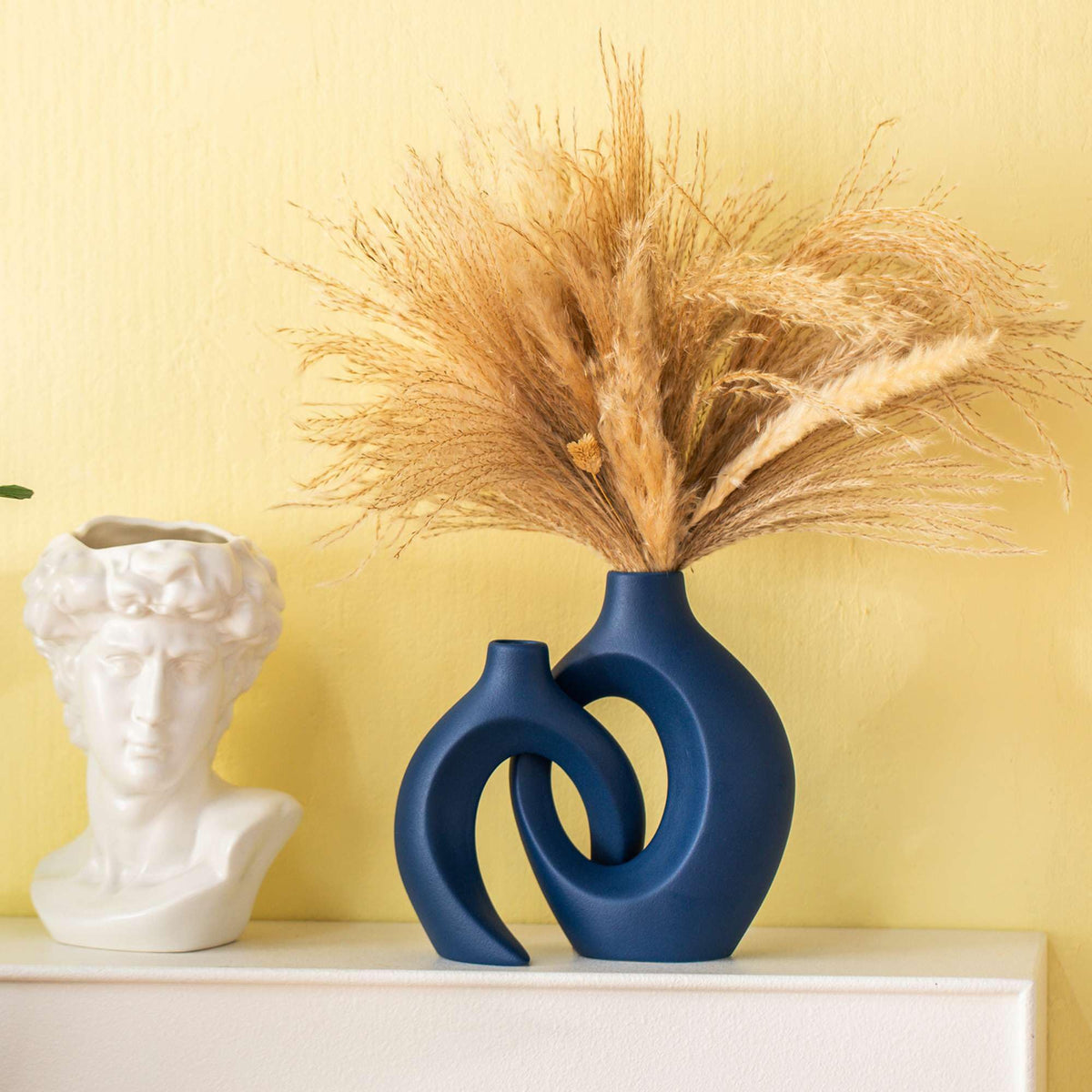 Snuggle Hollow Ceramic Flower Vaseof 2
