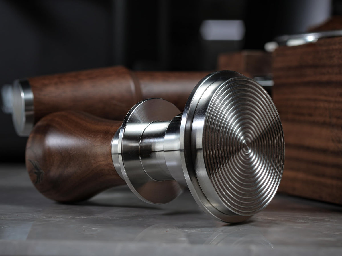 58.5mm Tamper with Walnut Handle Self