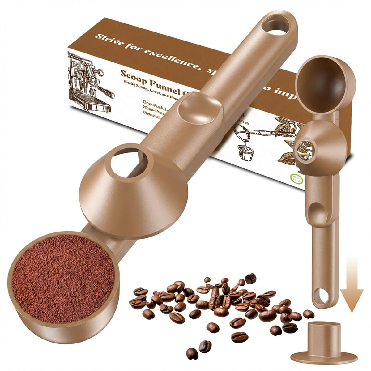 Coffee Scoop with Funnel for Ground Coffee